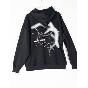 Y2K Aelfric Eden Hoodie Unisex Small Oversized Lighting Printed Black  Spell Out